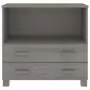 Credenza Grigio Chiaro 85x35x80 cm in Legno Massello di Pino