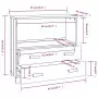 Credenza Grigio Chiaro 85x35x80 cm in Legno Massello di Pino