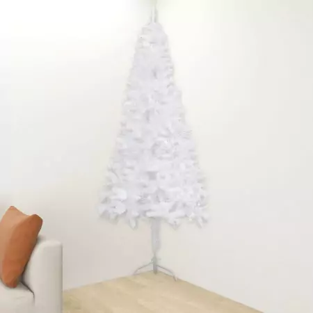 Albero di Natale Artificiale ad Angolo Bianco 180 cm PVC