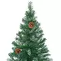 Set Albero Natale Artificiale con LED Palline e Pigne 180 cm