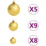 Set Albero Natale Artificiale con LED Palline e Pigne 180 cm