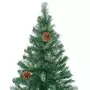 Set Albero Natale Artificiale con LED Palline e Pigne 180 cm