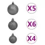 Set Albero Natale Artificiale con LED Palline e Pigne 180 cm