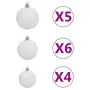 Set Albero Natale Artificiale con LED Palline e Pigne 180 cm