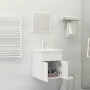 Set Mobili da Bagno Bianco in Legno Multistrato