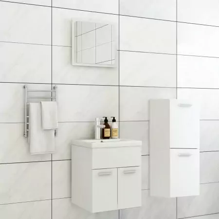 Set Mobili da Bagno Bianco in Truciolato