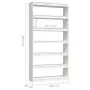 Libreria/Divisorio Bianco 100x30x200 cm Legno Massello di Pino