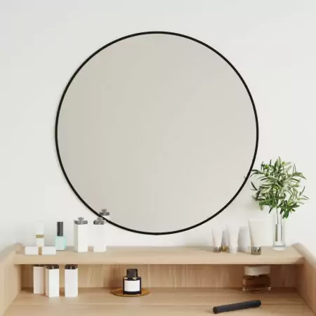 Specchio da Parete Nero Ø 60 cm Rotondo
