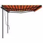 Tenda da Sole Retrattile Automatica Pali 6x3 m Arancio Marrone