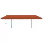 Tenda da Sole Retrattile Automatica Pali 6x3 m Arancio Marrone