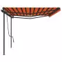 Tenda Retrattile Automatica con Pali 6x3,5 m Arancio e Marrone