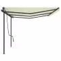 Tenda da Sole Retrattile Automatica con Pali 6x3,5 m Crema