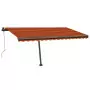 Tenda Automatica Sensore Vento e LED 450x350 cm Arancio Marrone