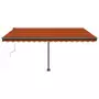 Tenda Automatica Sensore Vento e LED 450x350 cm Arancio Marrone