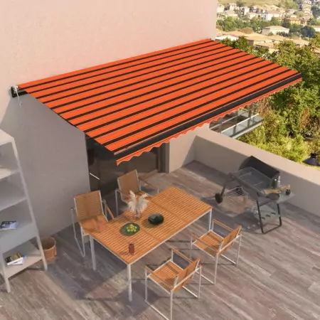 Tenda da Sole Retrattile Automatica 600x350 cm Arancio Marrone