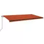 Tenda da Sole Retrattile Automatica 600x350 cm Arancio Marrone