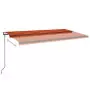 Tenda da Sole Retrattile Automatica 600x350 cm Arancio Marrone