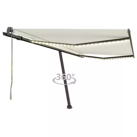 Tenda Automatica con Sensore Vento e LED 400x300 cm Crema