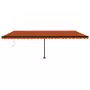 Tenda Automatica Sensore Vento e LED 600x350 cm Arancio Marrone