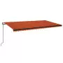 Tenda Automatica Sensore Vento e LED 600x350 cm Arancio Marrone