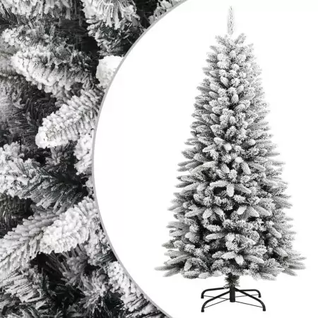 Albero di Natale Artificiale con Neve Floccata 120 cm PVC e PE