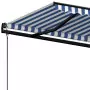 Tenda da Sole Retrattile Automatica 500x350 cm Blu e Bianca