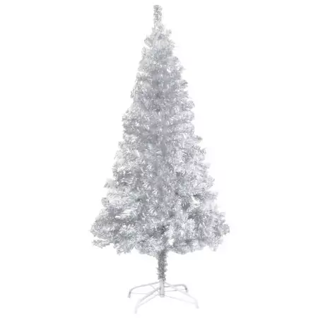 Albero di Natale Artificiale con Supporto Argento 210 cm PET