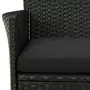 Set da Pranzo da Giardino 11 pz con Cuscini in Polyrattan Nero