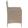 Set Mobili da Giardino 3 pz con Cuscini in Polyrattan Beige