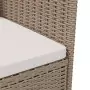 Set Mobili da Giardino 3 pz con Cuscini in Polyrattan Beige