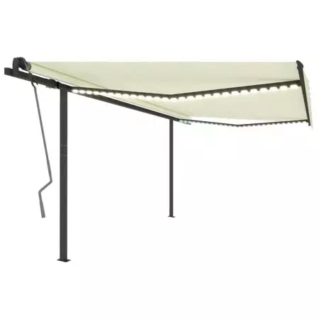 Tenda Automatica con Sensore Vento e LED 4x3,5 m Crema