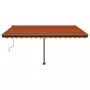 Tenda Automatica Sensore Vento e LED 400x350 cm Arancio Marrone