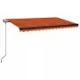 Tenda Automatica Sensore Vento e LED 400x350 cm Arancio Marrone