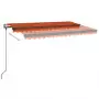 Tenda Automatica Sensore Vento e LED 400x350 cm Arancio Marrone