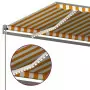 Tenda Automatica Sensore Vento e LED 400x350 cm Gialla Bianca