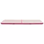 Tappetino Ginnastica Gonfiabile con Pompa 800x100x15cm PVC Rosa