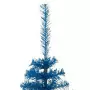 Albero di Natale Artificiale a Metà con Supporto Blu 180 cm PVC