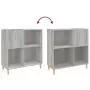 Mobile Porta Dischi Grigio Sonoma 84,5x38x89 Legno Multistrato