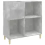 Mobile Porta Dischi Grigio Cemento 84,5x38x89 Legno Multistrato