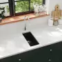 Lavello da Cucina con Foro Troppopieno Nero in Granito