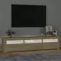 Mobile Porta TV con Luci LED Rovere Sonoma 180x35x40 cm