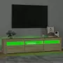 Mobile Porta TV con Luci LED Rovere Sonoma 180x35x40 cm