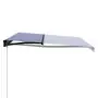 Tenda da Sole Retrattile Manuale con LED 450x300cm Blu e Bianca