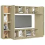 Set Porta TV 8 pz Rovere Sonoma in Truciolato