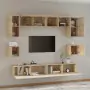 Set Mobili Porta TV 8pz Rovere Sonoma in Legno Multistrato