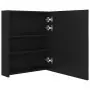 Armadietto Bagno con Specchio e LED Nero 50x14x60 cm