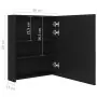 Armadietto Bagno con Specchio e LED Nero 50x14x60 cm