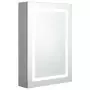 Armadietto Bagno con Specchio e LED Grigio Cemento 50x13x70 cm