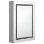 Armadietto Bagno con Specchio e LED Grigio Cemento 50x13x70 cm