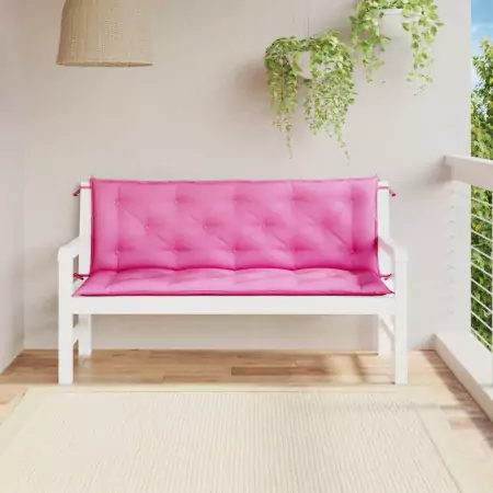 Cuscini per Panca da Giardino 2 pz Rosa 150x50x7 cm in Tessuto